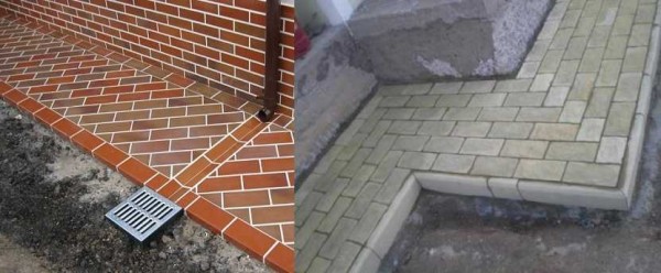 Do-it-yourself blind area: concrete, made of brick and pebbles, insulated, device technology and materials