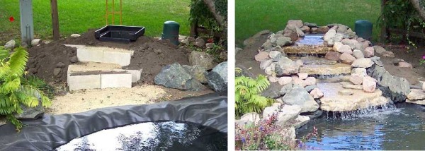 Do-it-yourself waterfall: for giving, garden, home