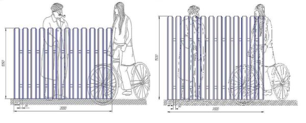 Fence from a metal picket fence: types, installation, photo