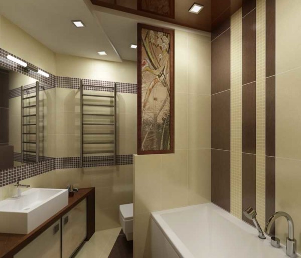 Finishing the bathroom with tiles: photo options, technology 