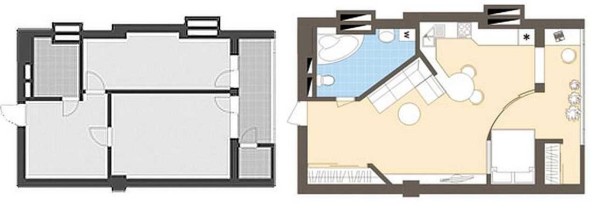 Options for redevelopment of apartments (20 pcs): 1,2,3,4 rooms