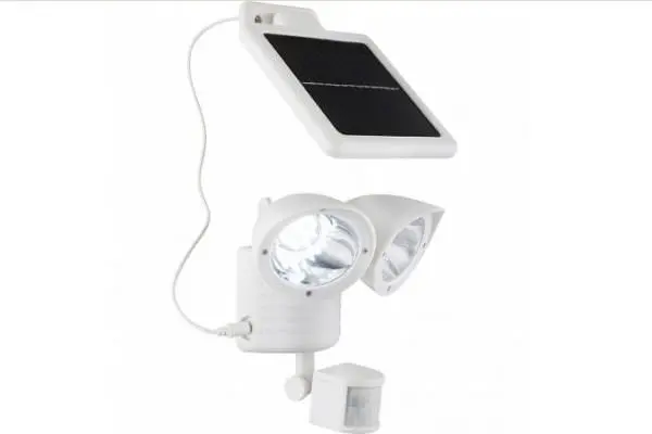 Outdoor solar-powered lamps for summer cottages and gardens, for a country house, autonomous LED power plants with a sensor, photo, video