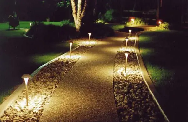 Outdoor solar-powered lamps for summer cottages and gardens, for a country house, autonomous LED power plants with a sensor, photo, video