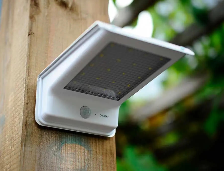 Outdoor solar-powered lamps for summer cottages and gardens, for a country house, autonomous LED power plants with a sensor, photo, video