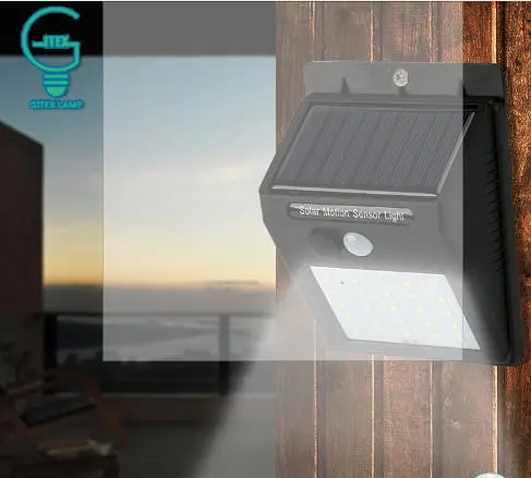 Outdoor solar-powered lamps for summer cottages and gardens, for a country house, autonomous LED power plants with a sensor, photo, video