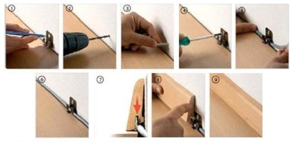 Plastic floor plinth: types, sizes, methods of fastening