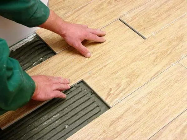 Porcelain stoneware laying: on the floor, walls, photo