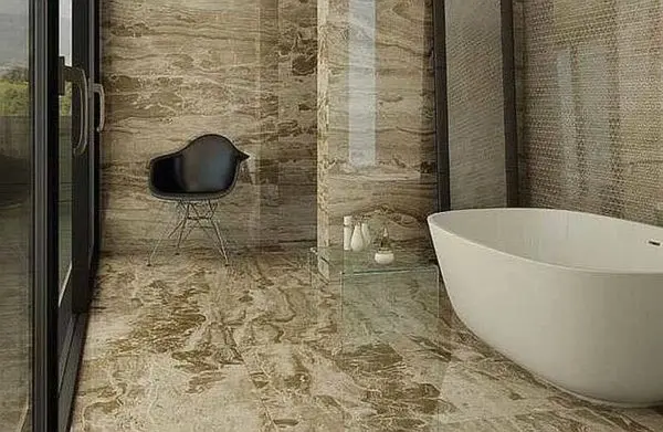 Porcelain stoneware laying: on the floor, walls, photo