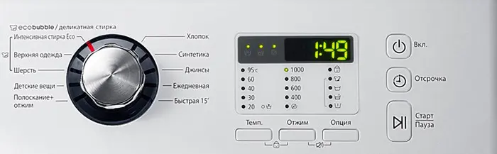 Samsung washing machine labeling: how to decipher