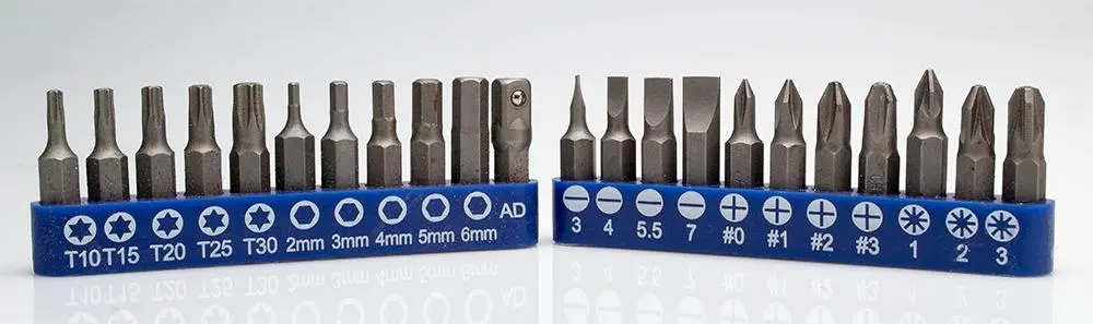 Types of bits for a screwdriver: classification, characteristics of bit types