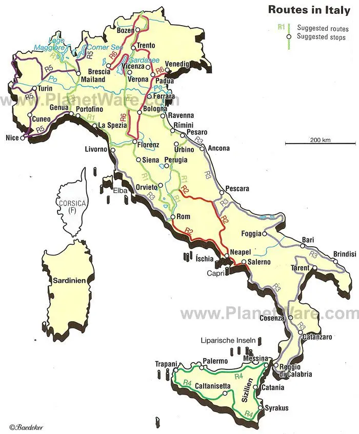 Italian Routes Map