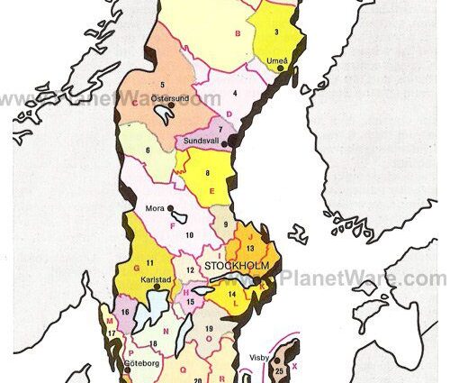 Kingdom of Sweden Map