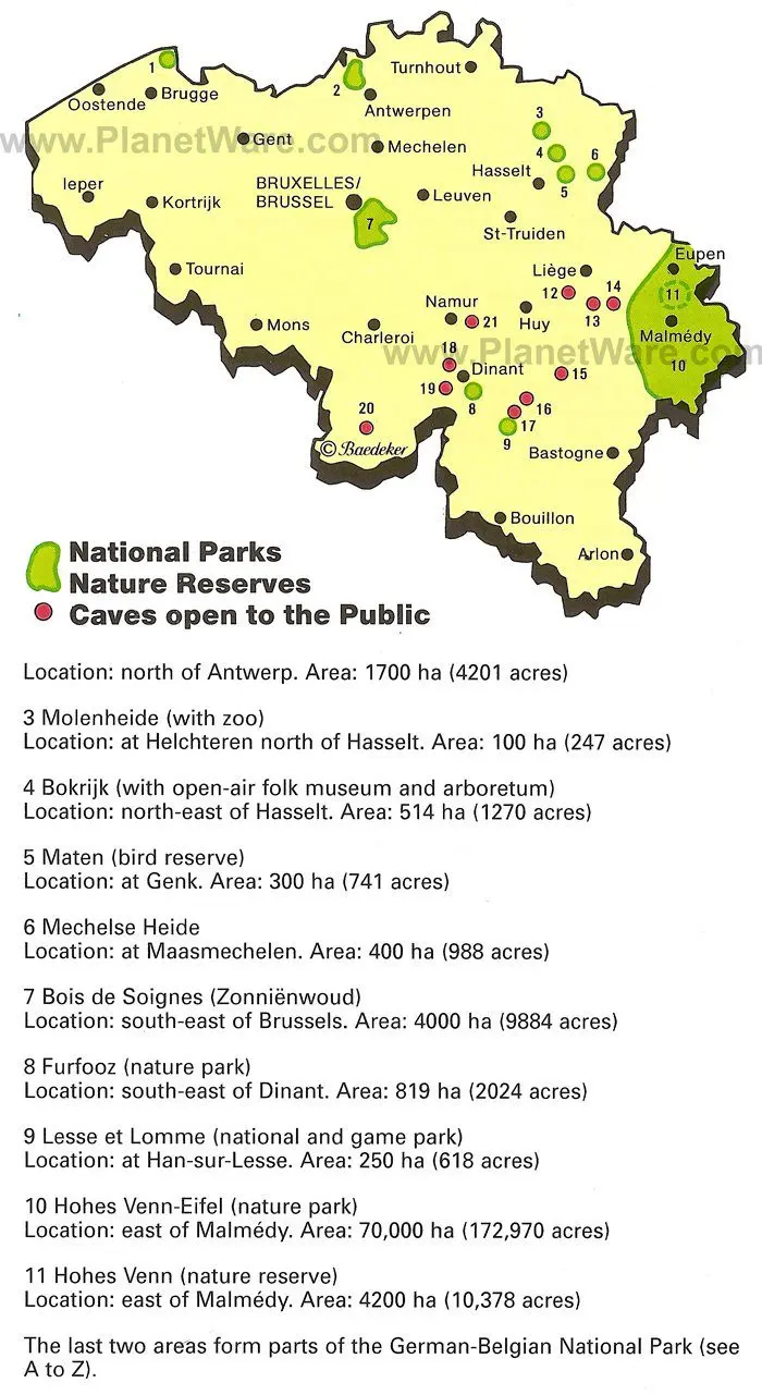 National Parks and Natural Reserves Map