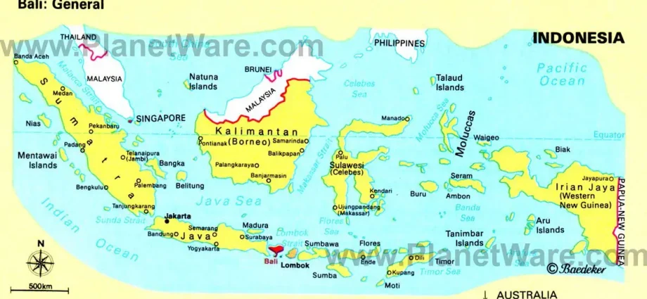 Regions and Provinces of Indonesia Map