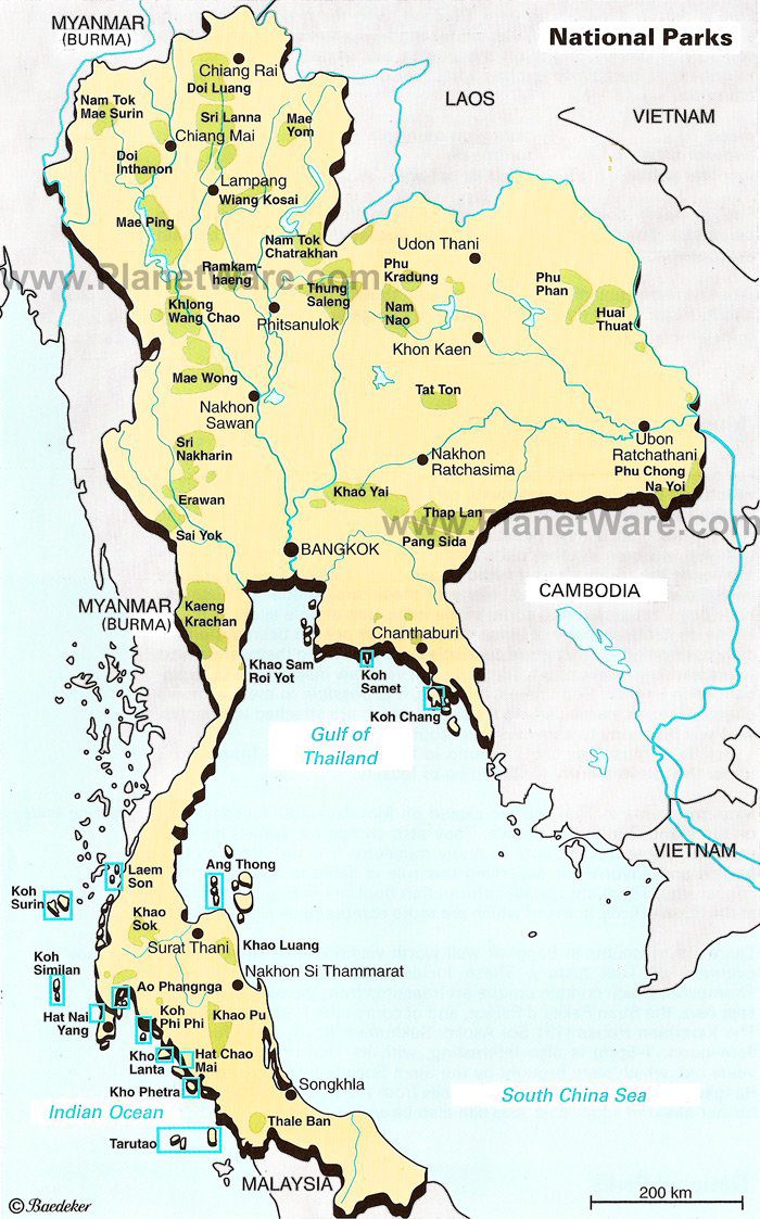 Thailand National Parks Map