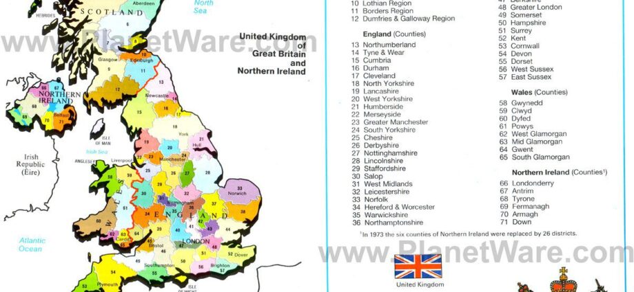 United Kingdom of Great Britain and Northern Ireland Map